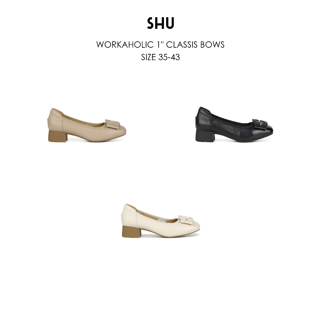 SHU WORKAHOLIC 1" CLASSIS BOWS รองเท้าส้นสูง
