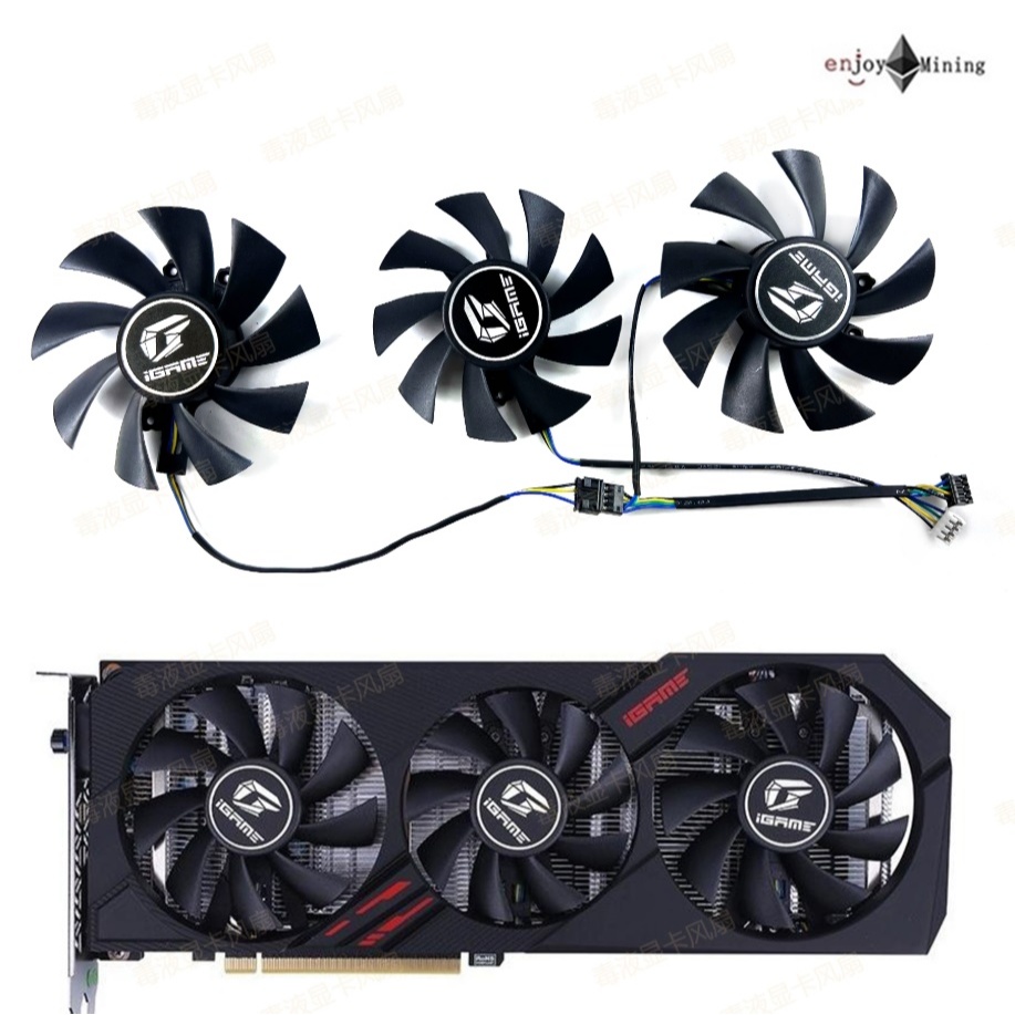 พัดลมการ์ดจอ Colorful RTX 2060 SUPER Ultra 2070 1660 6G 1650 graphics card fan
