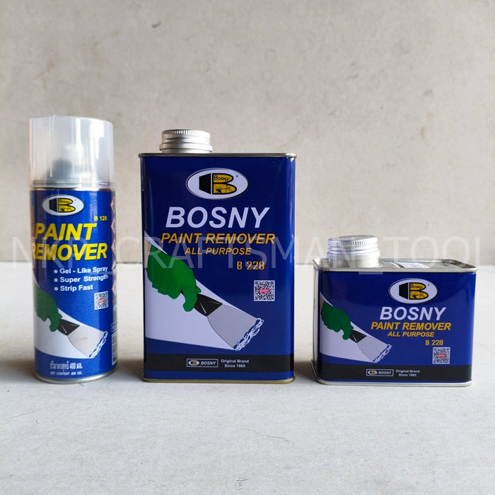 PAINT REMOVER BOSNY น้ำยาลอกสี สเปร์ย B228 B128 น้ำยาอื่นๆ น้ำยาเฉพาะทาง ขนาด 400กรัม 800กรัม ของแท้ 100%