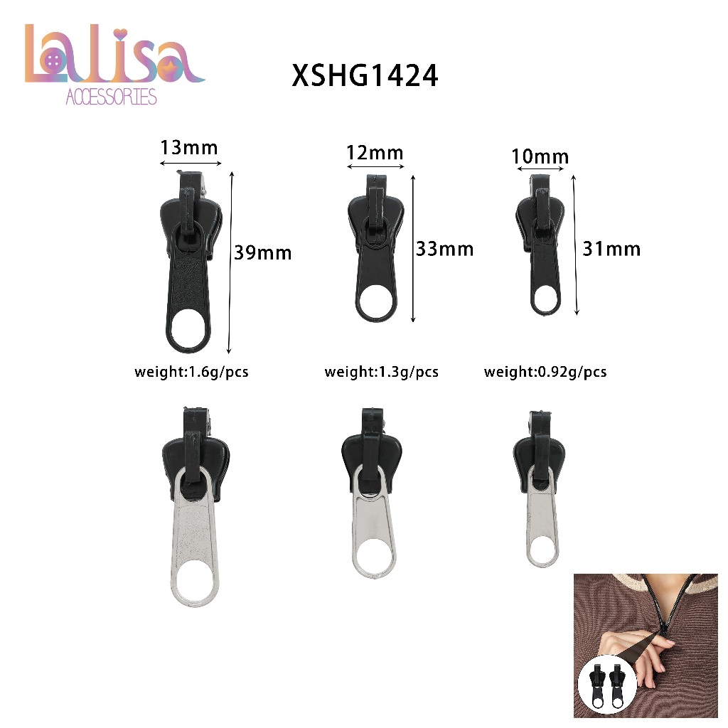 Fix A Zipper (6 ชิ้น/แพ็ค) หัวซิปห่วงกลม ตัวรูดซิปสำรอง แข็งแรง ใช้ง่าย ไม่ต้องเย็บ puller XSHG1424