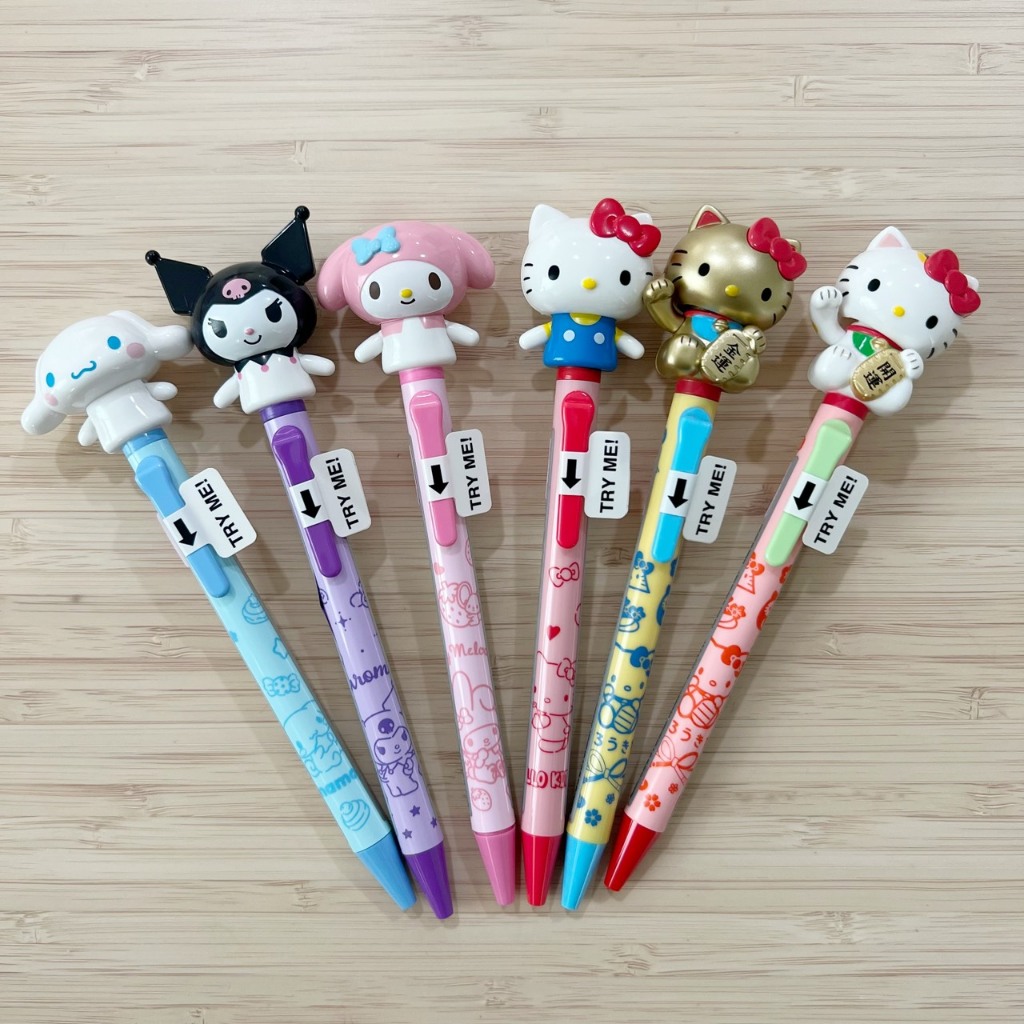 ปากกาดุ๊กดิ๊กหัวโต #sanrio หมึกลูกลื่นสีดำ