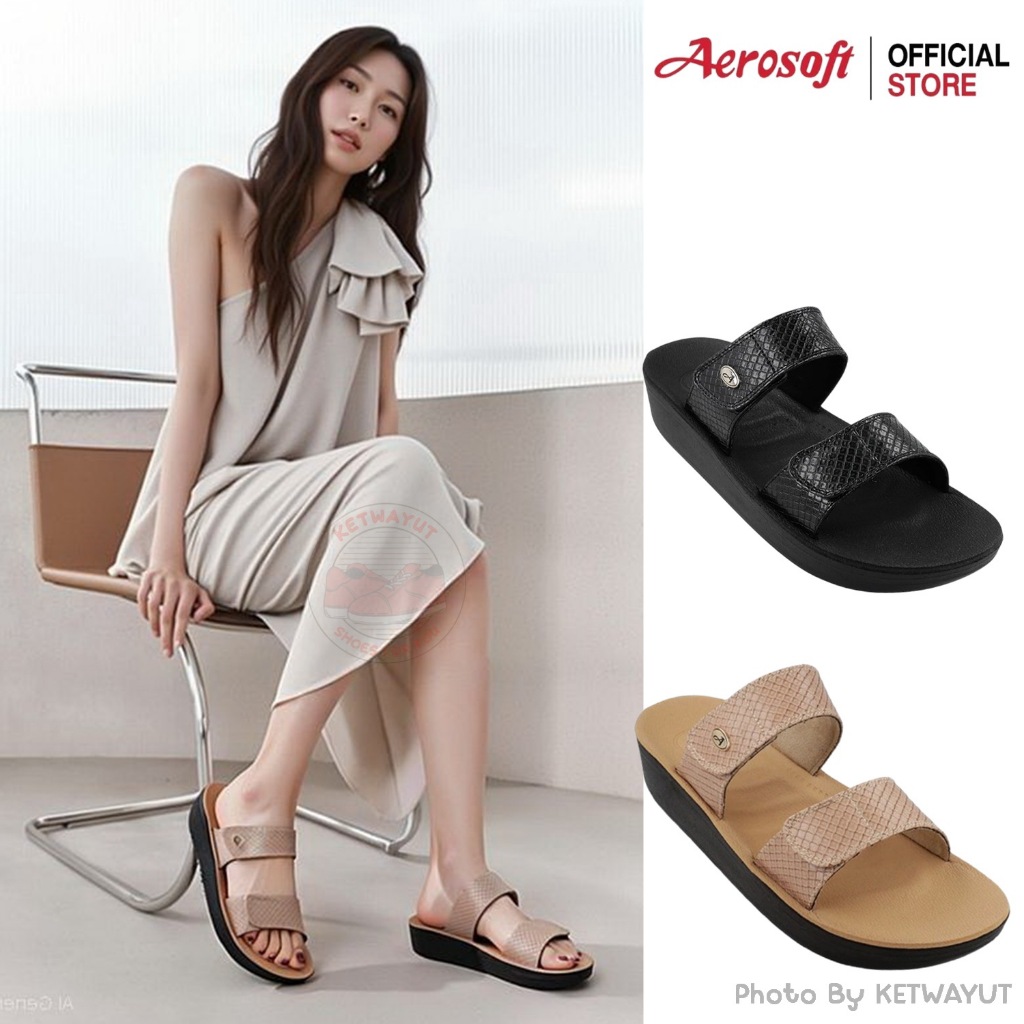 Aerosoft รองเท้าแตะแบบสวม รองเท้าแตะผู้หญิง แฟชั่น Aerosoft FW8391