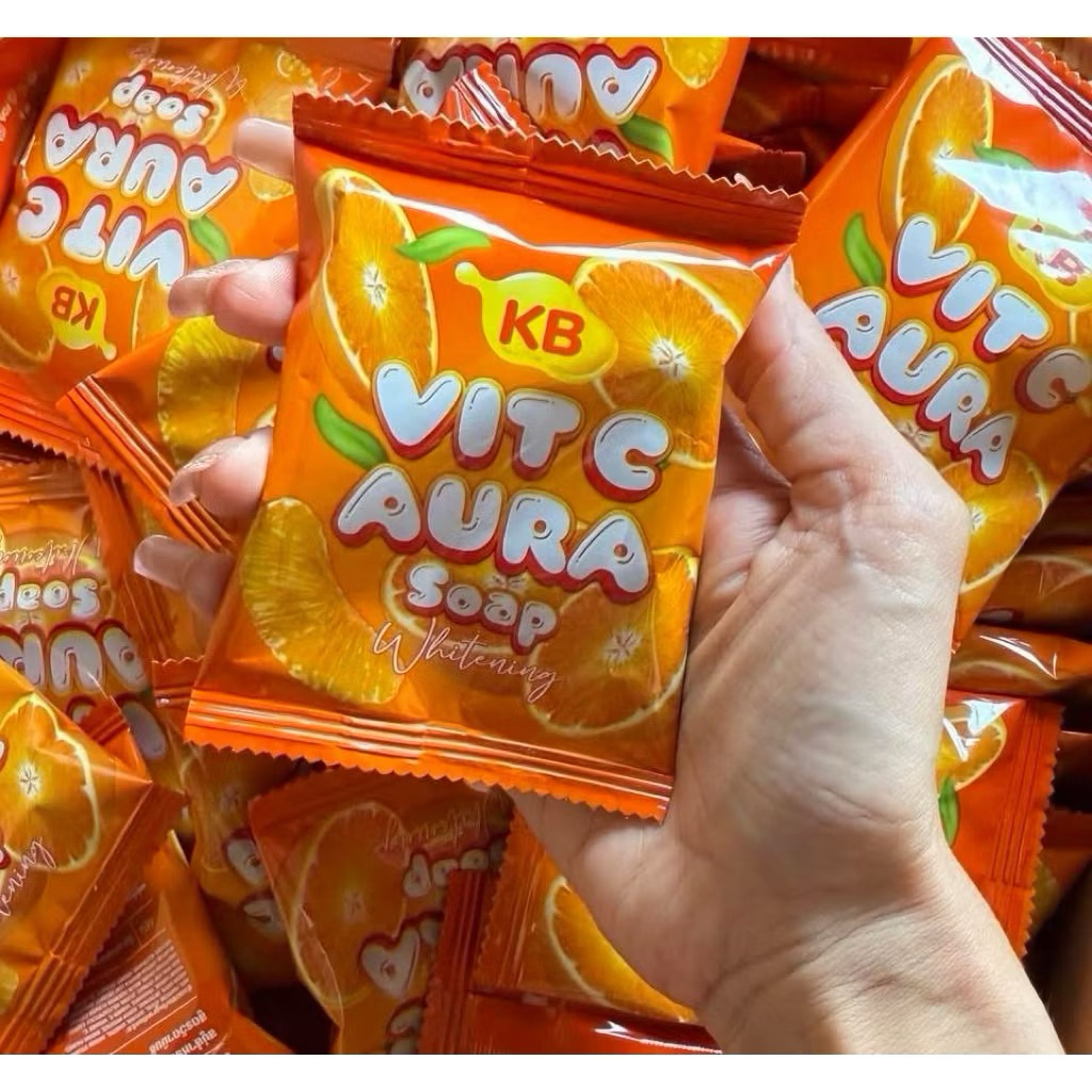 สบู่น้ำวิตามินแม่กิ๊ฟ 1 ก้อน  KB Vit C Aura Soap