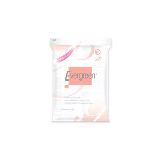 สำลีแผ่นเดี่ยวเอเวอร์กรีน 100 แผ่น / Evergreen Cotton Pad 100 pcs