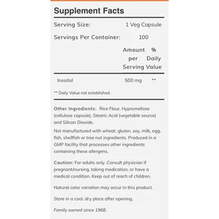 Now foods, Myo Inositol, 500 mg, 100 Veg Capsules