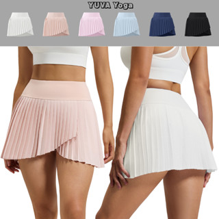 กระโปรงกีฬา กระโปรงจีบผ่าหน้า กระโปรงโยคะ มีกระเป๋าภายใน เหม…
