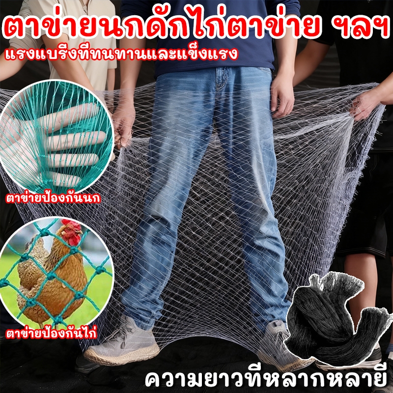 ตาข่ายไนลอน อวนล้อมไก่ ใช้กันนก ตาข่ายปลูกพืชผัก ค้างปลูกผัก กันแมว กันสุนัข อเนกประ มีหลายขนาด