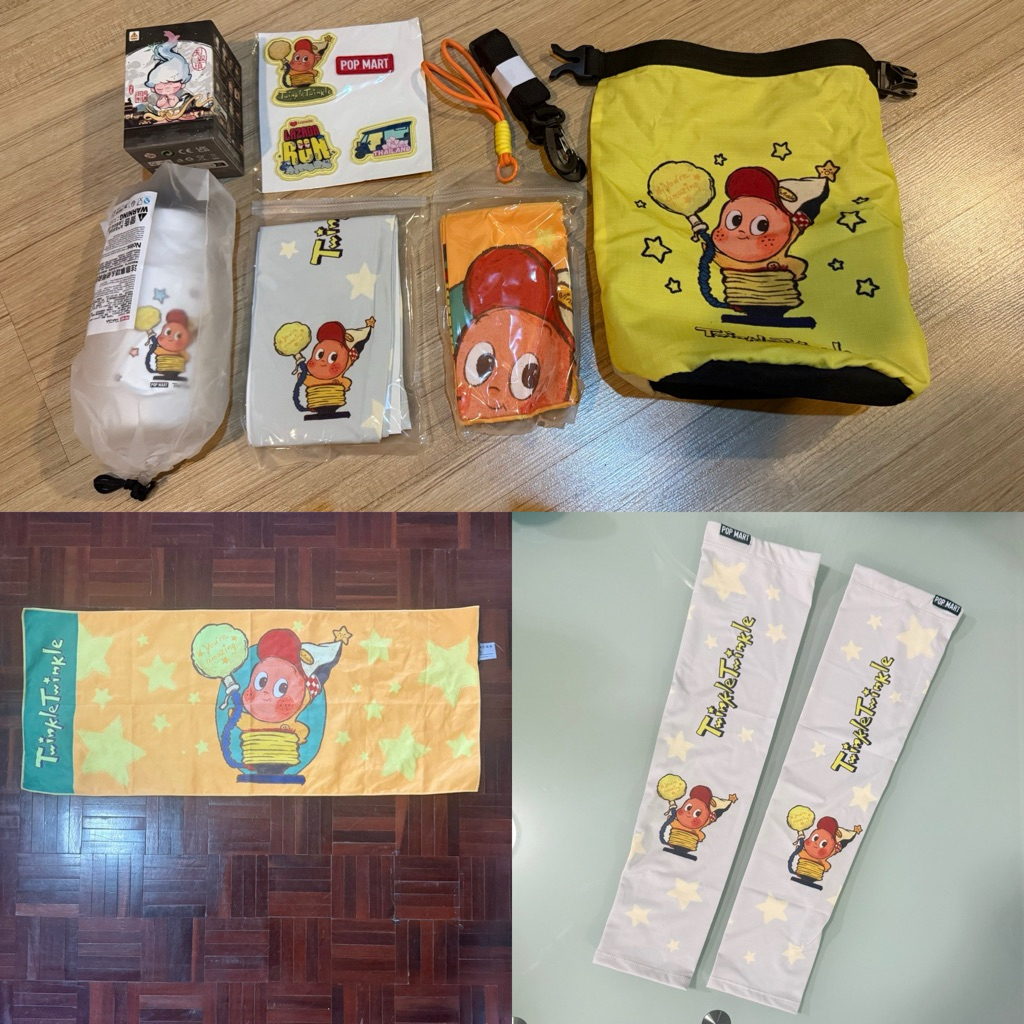 เซ็ตของออกกำลังกายจากงานวิ่งมาราธอน lazada run ลายทวิงเกิลทวิงเกิล twinkle twinkle มีแถมกล่องสุ่ม dimoo