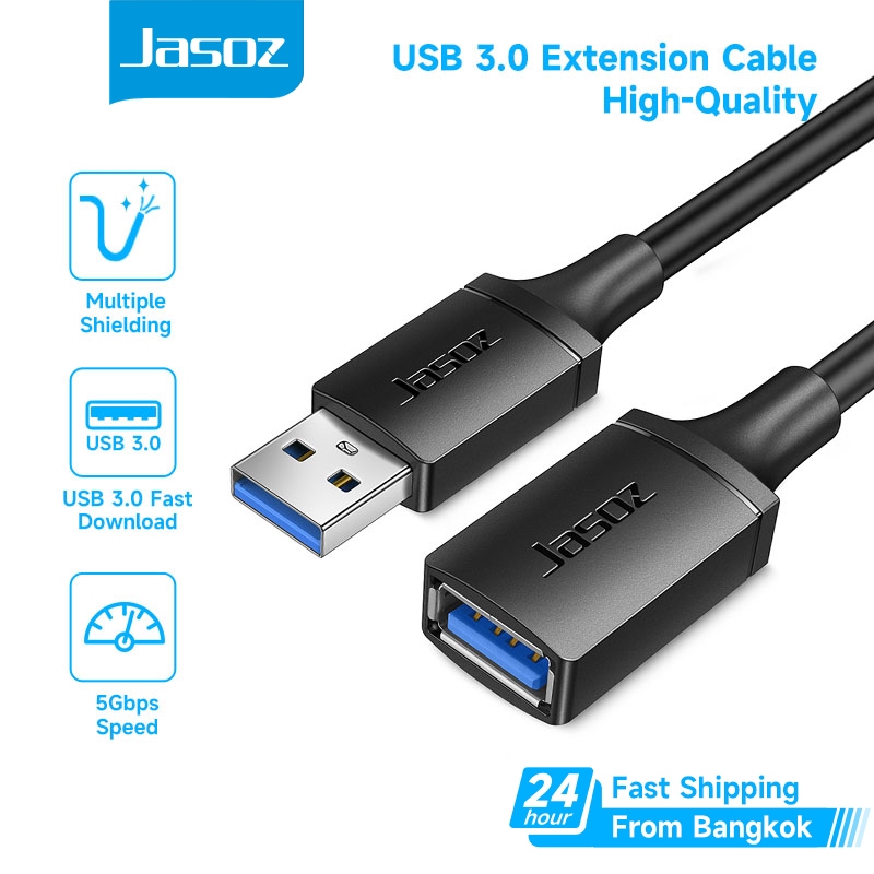 ⚡COD⚡Jasoz USB Extension Cable สายต่อ USB 3.0 สําหรับสายต่อคีย์บอร์ดเมาส์ ดิสก์ U คีย์บอร์ด เม้าส์