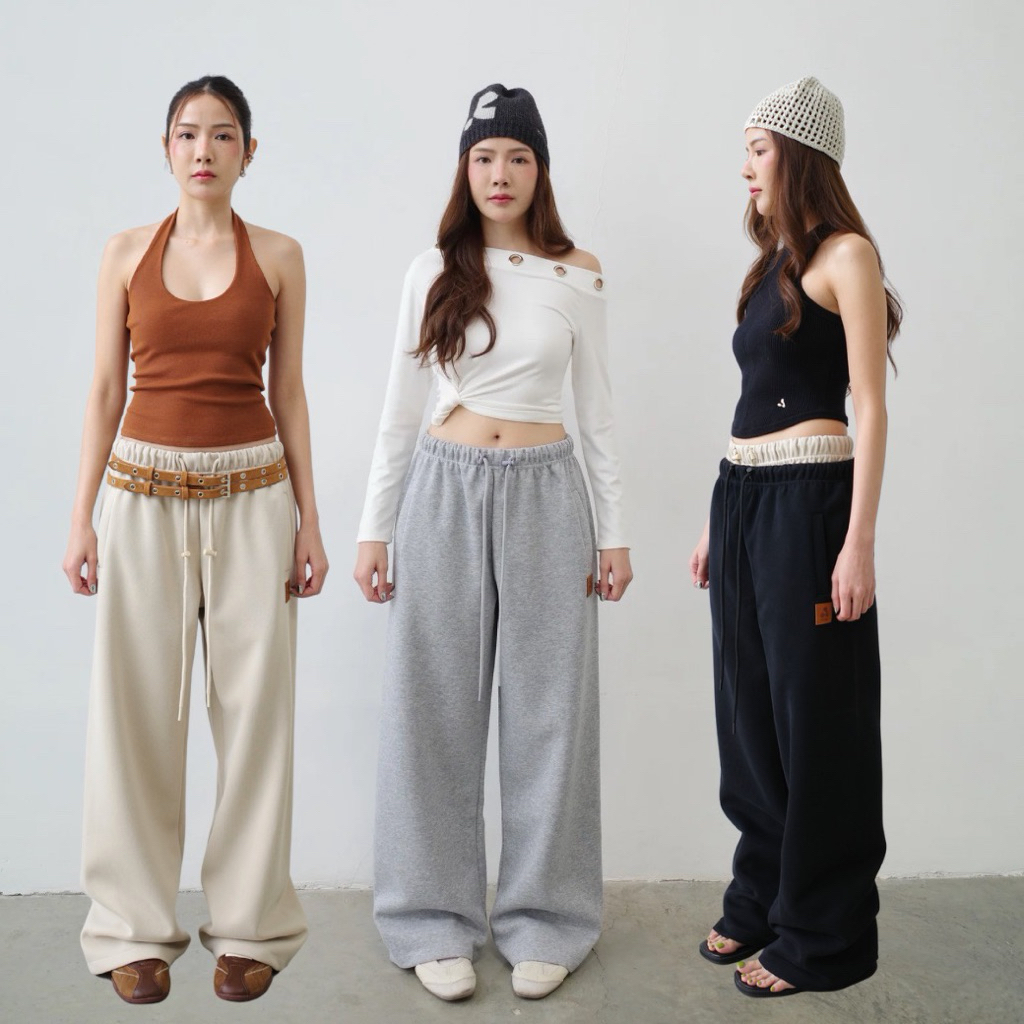 AMUSE BKK -  Nyla Sweatpants Ver.2 กางเกงวอร์มทรงเอวกลาง-เอวต่ำ ผ้าดีใส่สบาย
