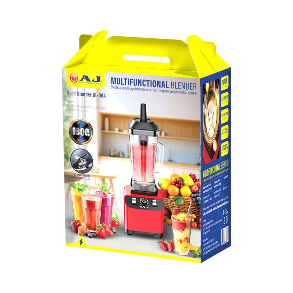 AJ BL-004 เครื่องปั่นอเนกประสงค์ 1800W โถใหญ่ 2 ลิตร ปั่นน้ำแข็ง ปั่นผลไม้ สมูทตี้ได้ละเอียด