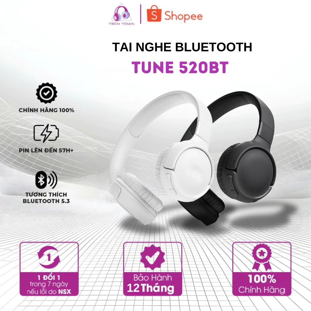 JBL TUNE520BT wireless Bluetooth Headphones are long-lasting sports over-ear gaming headsets