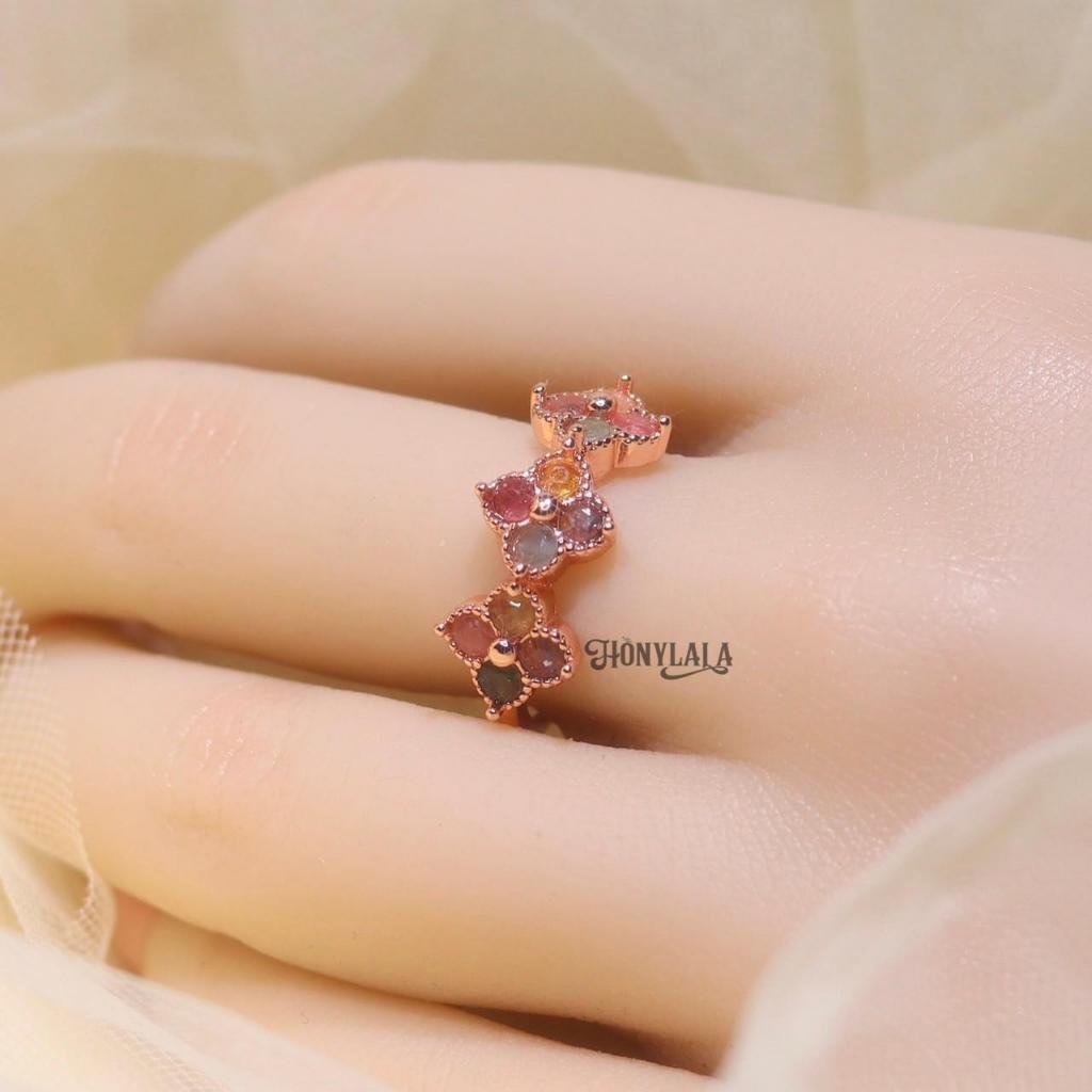 TM58 พลอยธรรมชาติแท้ ทัว-มาลีน | แหวน ปรับขนาดได้ | ซื้อ 1 แถม 2 กล่องหนัง และเครื่องประดับ 1 ชิ้น