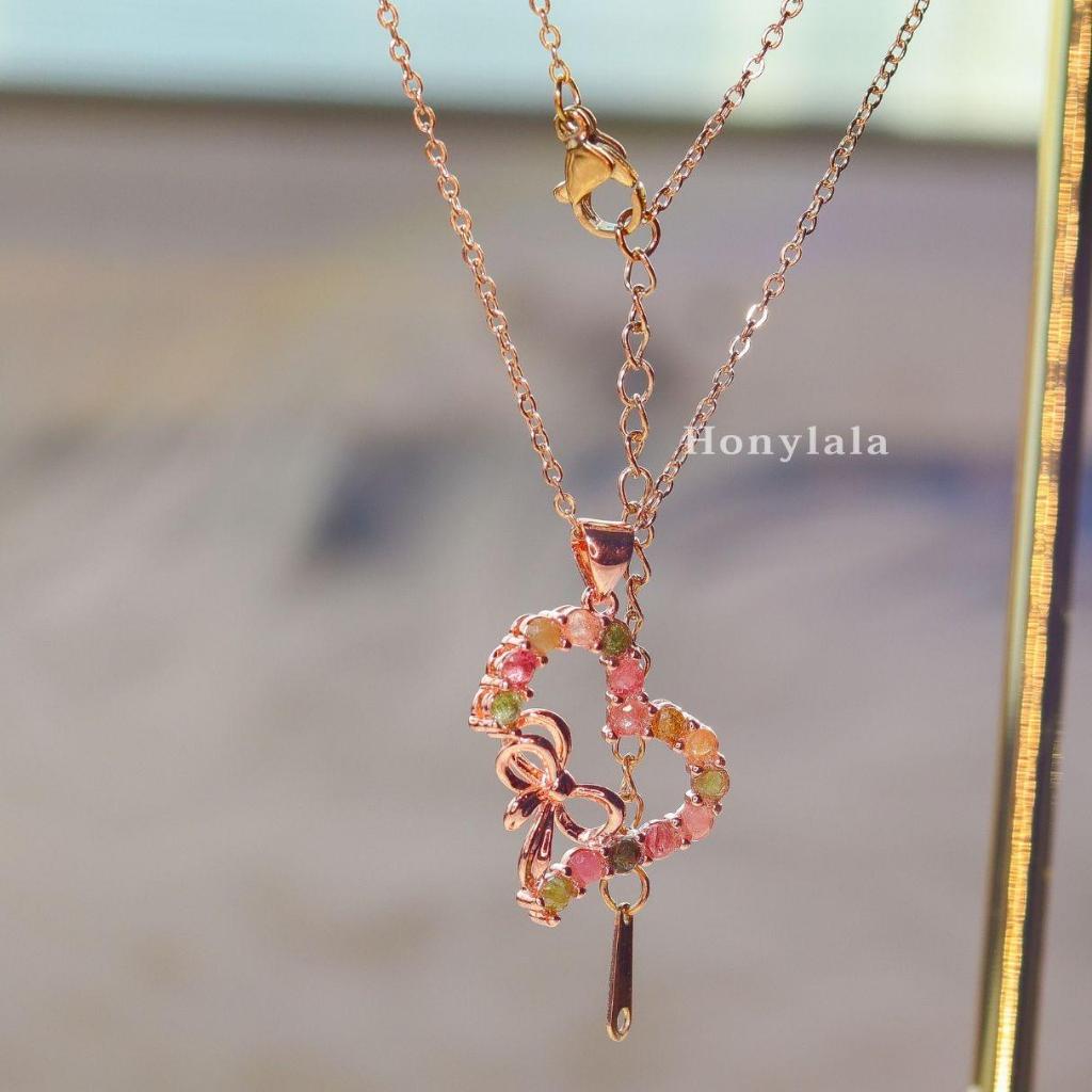 TMN1 สร้อยคอ พลอยธรรมชาติแท้ ทัวร์มาลีน I  ปรับขนาดได้ | ซื้อ 1 แถม 2 แถมกล่องหนัง แถมเครื่องประดับ 