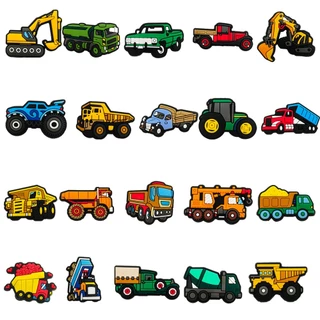 Hot เสน่ห์รองเท้า ดิY วิศวกรรมยานยนต์ cars shoe charms สไตล์ การ์ตูน รองเท้าแตะ หัวเข็มขัด พีวีซี รองเท้า อุปกรณ์เสริม ป