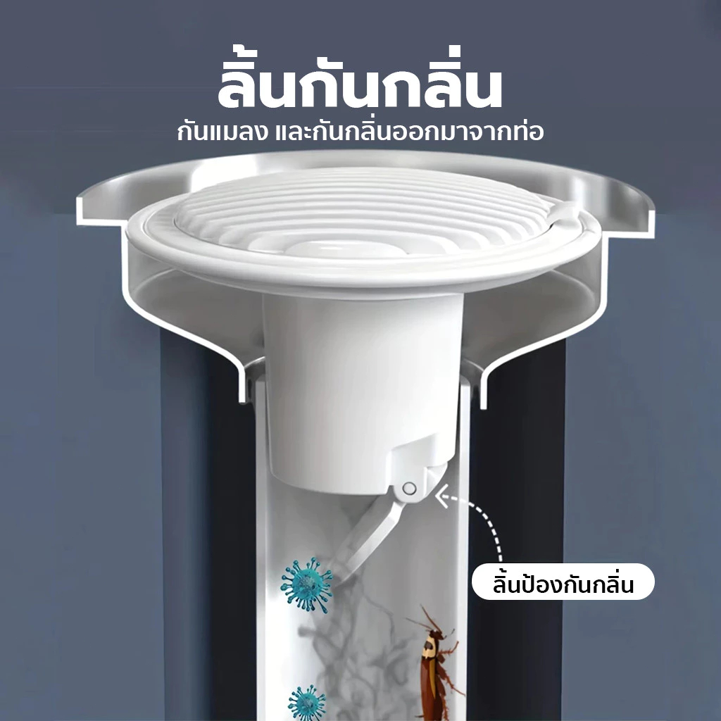 ตะแกรงปิดท่อ ตะแกรงกันกลิ่น ป้องกันเศษผม ที่กรองท่อระบายน้ําห้องครั ดักเศษผมและสิ่งแปลกปลอม - รูปที่ 4