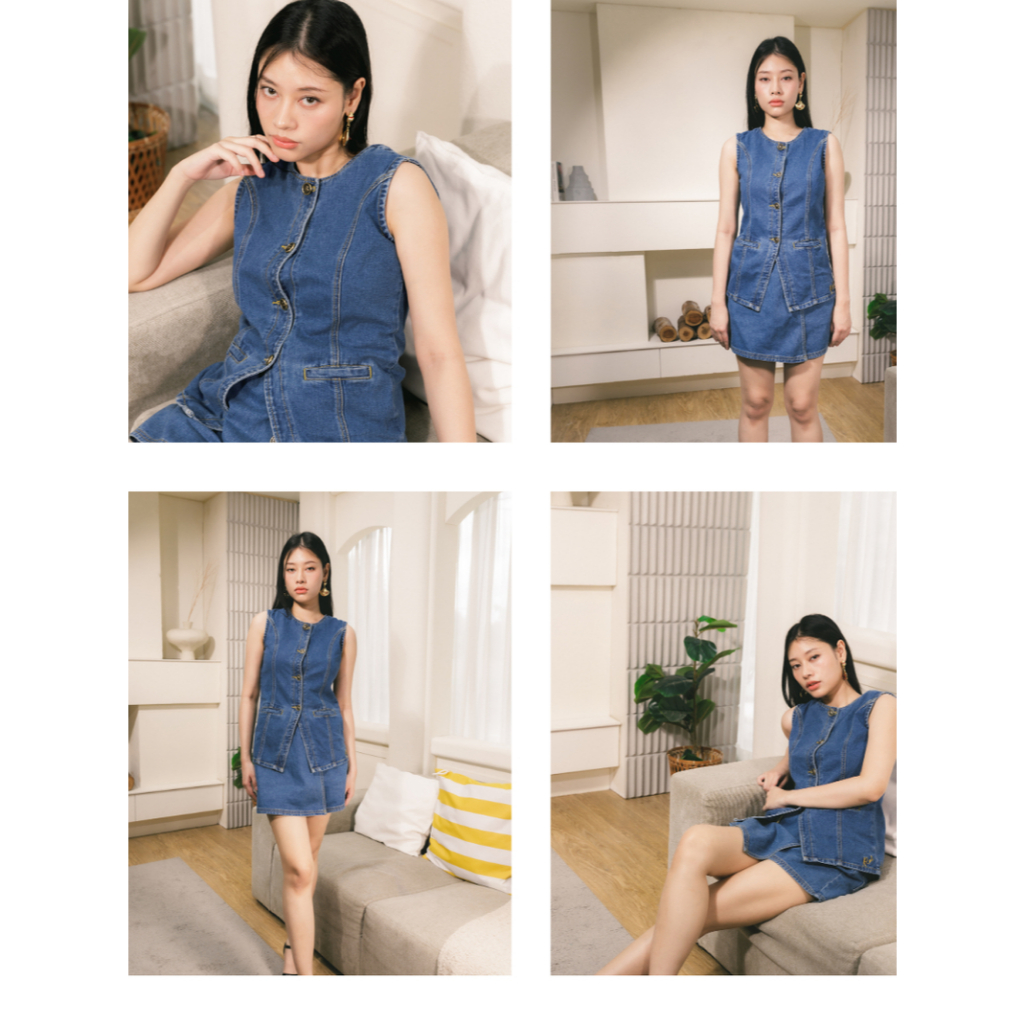 RED EAR CAPRI VEST JACKET เสื้อแขนกุดยีนส์