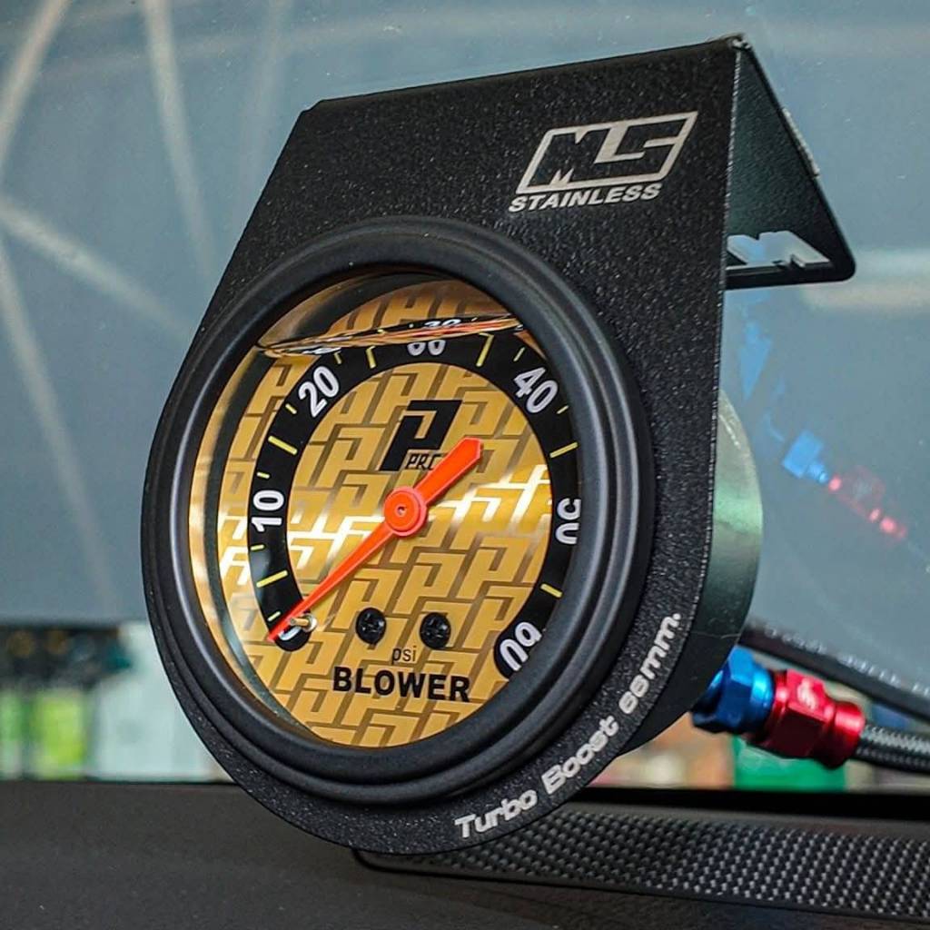 วัดบูสแท้ PPRC 35/60 Psi. หน้าเงิน-หน้าทอง มีไฟLedในตัว หน้าปัด65มิล