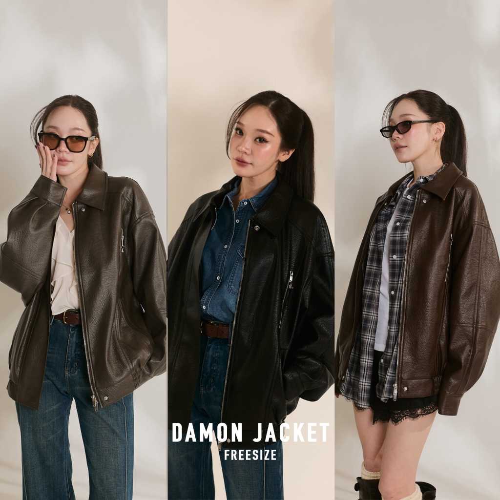 [Damon Jacket] แจ็คเก็ตหนังที่คูลมากก บอกเลยว่าหนังนิ่มมาก ใส่สบายคล่องตัว ที่สำคัญน้ำหนักกำลังดี ทรงสวยมากกก