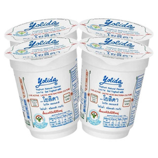 โยลิดา โยเกิร์ตชนิดคงตัว รสธรรมชาติไขมันต่ำ 150ก.แพ็ค4