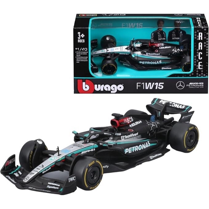 ‼️พร้อมส่ง‼️โมเดล f1 Burago ขนาด 1:43 Mercedes-AMG Petronas F1 W15 Team (2024) | #63 George Russell