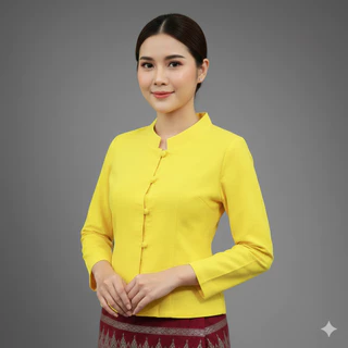 เสื้อแฟร์ชั่นผู้หญิง ทรงจิตรลดา สีขาวนวล ชมพู กรมเข้ม กรมเข้ม ฟ้า