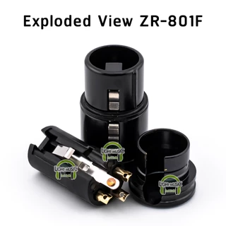 Plug XLR & Jack XLR Right Angle Zorz ZR-801M ZR-801F สำหรับเข้าสาย หัว XLR งอ 90° ชุบทอง ปลั๊ก Cannon แจ็ค Cannon