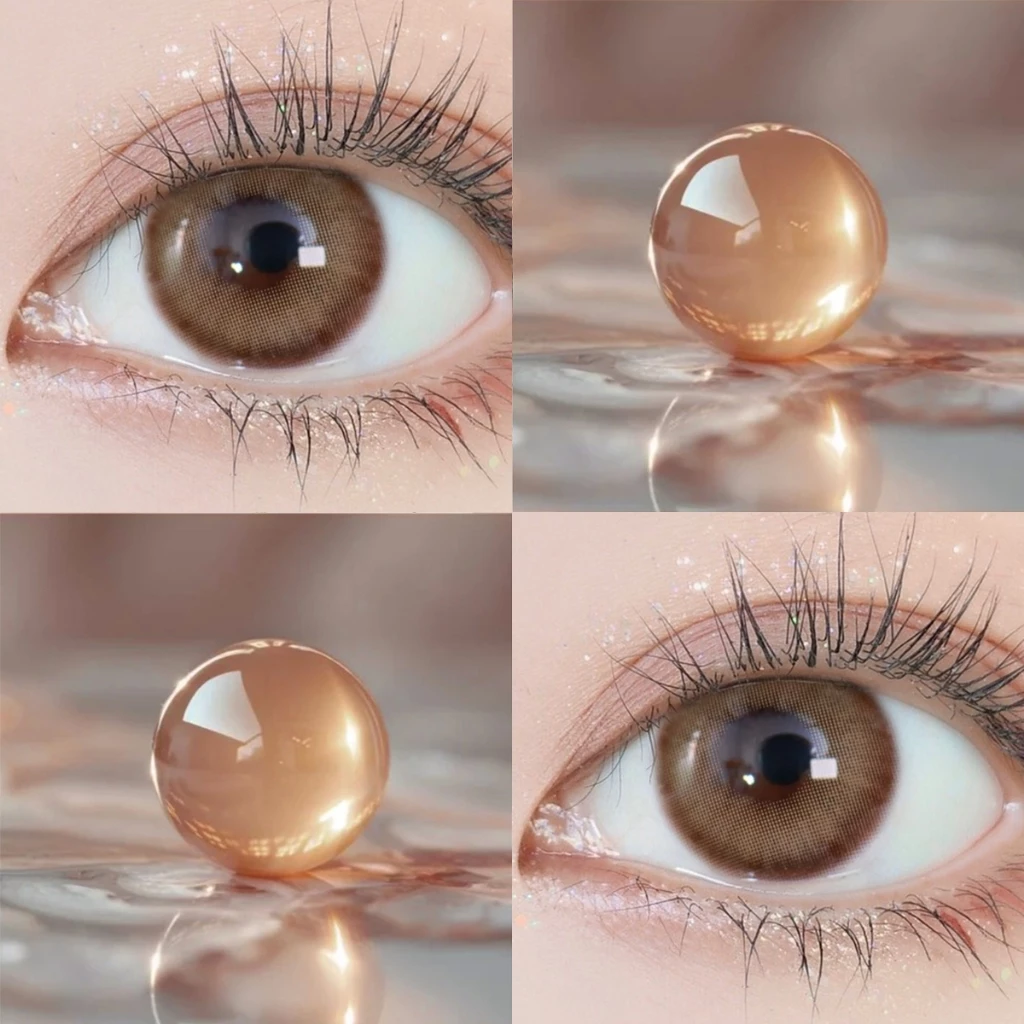 【ซื้อ2คู่แถมน้ำยา60ml】Midroo Lens[0.00~-6.00] คอนแทคเลนส์ค่าสายตาสั้นสีธรรมชาติ Aoki Brown/Grey-14.0mm