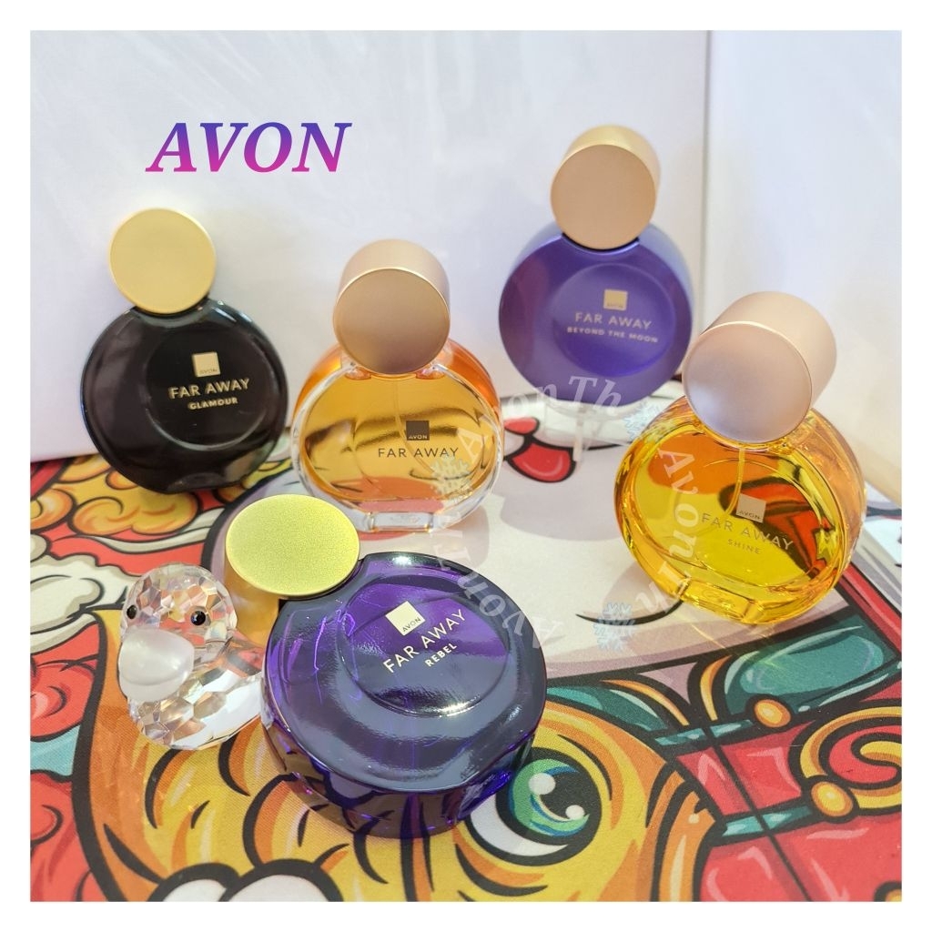 AVON 💢Far Away Series💢น้ำหอมสเปรย์50ml.และ10ml.น้ำหอมแบบกลิ้ง9ml.ครีมหอม150ml. Roll-On 75ml.