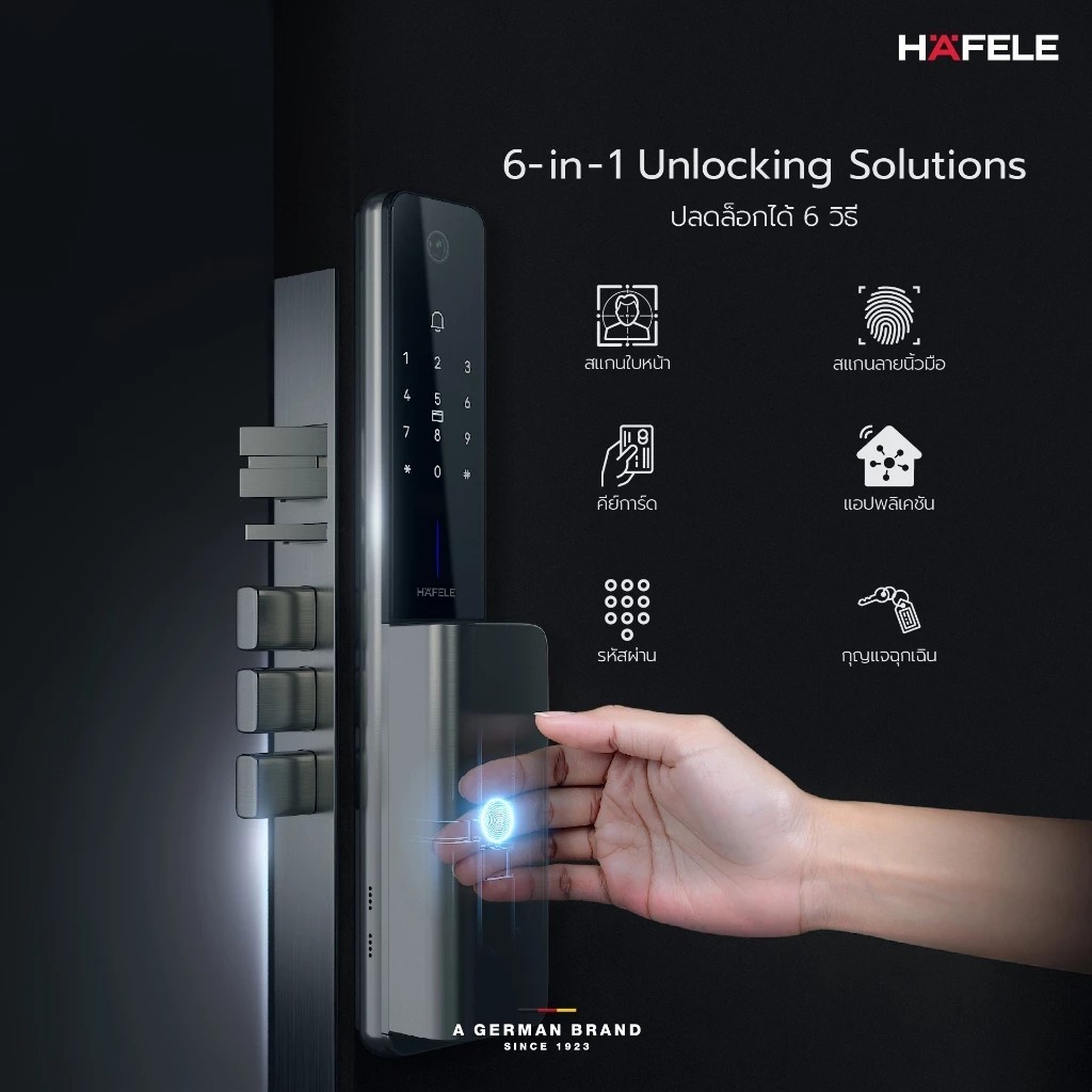 HAFELE HORIZON 499.21.224 ชุดล็อกประตูระบบดิจิตอล Digital Door lock สแกนหน้า Face scan ราคา ถูกที่สุด ดีลบีเคเค แกลเลอรีภาพที่ 6