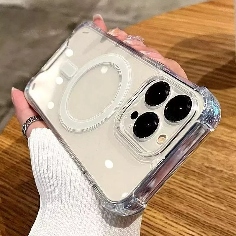 เคสป้องกันแม่เหล็กกันกระแทกโปร่งใส, เคสป้องกัน, TPU + PC เหมาะสําหรับ iPhone11-17 11/11Pro/11Pro/14/13 /12/15/16e promax thumbnail 3
