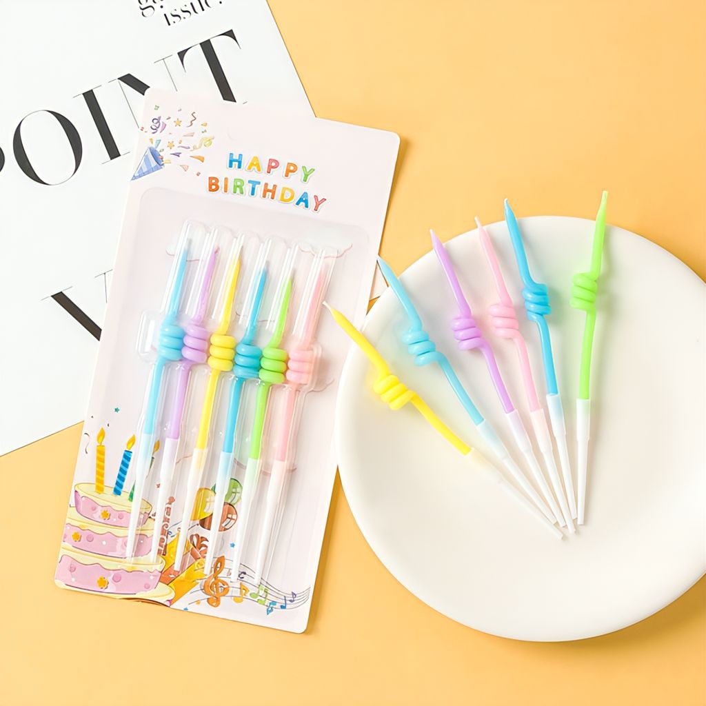 เทียนวันเกิดสีพาสเทลแบบเกลียวขด(C-CN02)