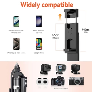 JQVITEK ไม้เซลฟี่ ยืดได้ถึง Selfie Stick 1.7เมตร ขาตั้งกล้องไม้เซลฟี่ไร้สาย มีรีโมทเชื่อมต่อผ่านบลูทูธ 360°หมุนได้ TR13S
