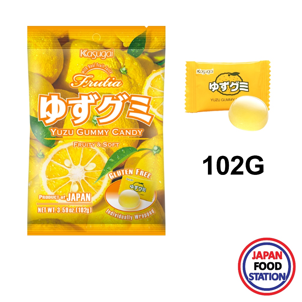 KASUGAI  SEIKA YUZU GUMMY 102G (19859) ลูกอมเคี้ยวหนึบรสส้มยูซุ