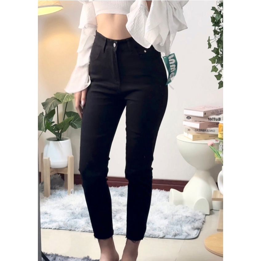 กางเกงยีนส์ งานขาเดฟ กระบอกเล็ก #มีไชส์ S-4XL #ผ้ายืดผ้านิ่มเก็บทรงสวย #ผ้ายืดตามตัวจ้า #สีดำ🖤สียีนส์💙