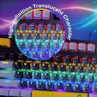 OKER MECHANICAL MINI คีย์บอร์ดไฟเรืองแสงหัวเสียบ USB รุ่น K9…