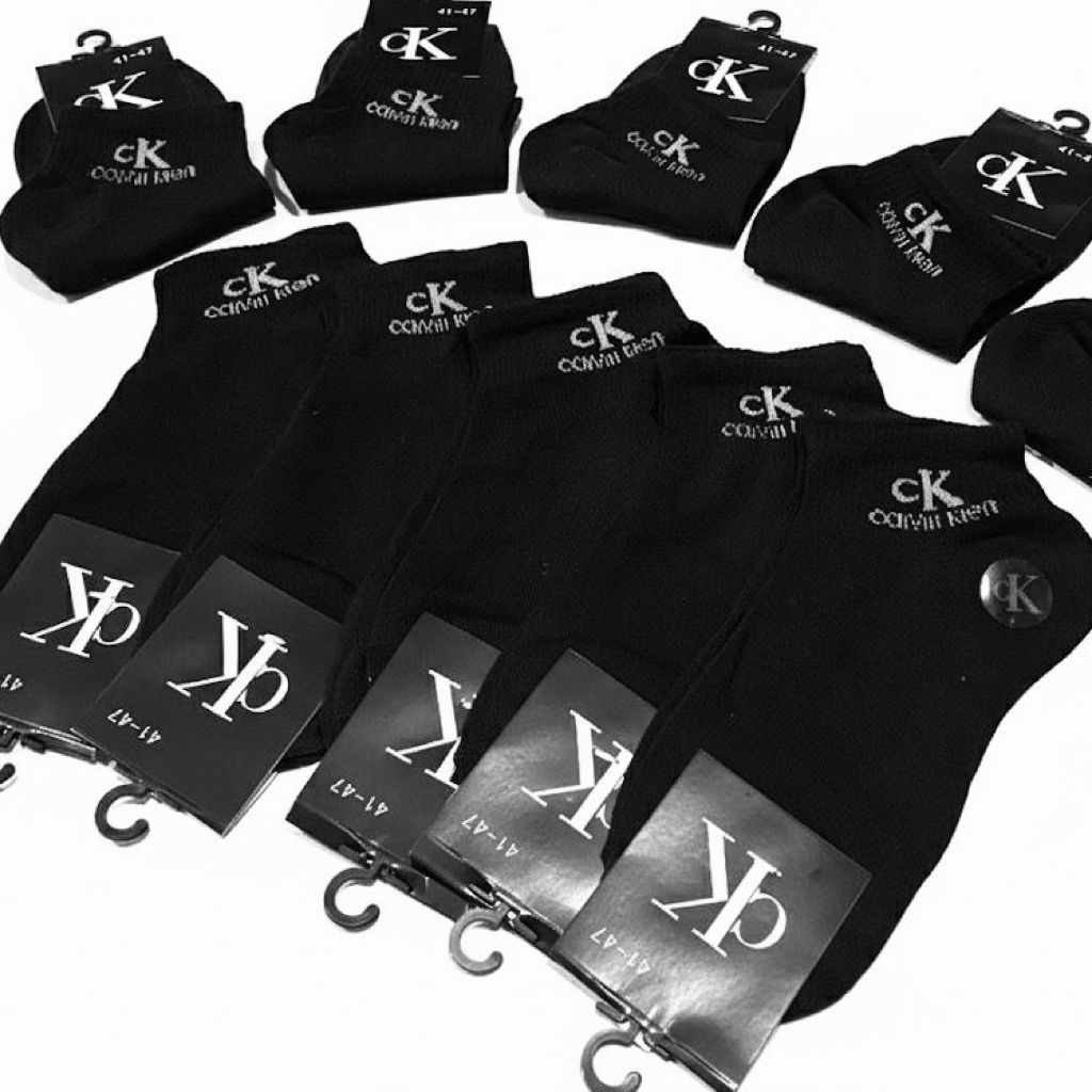 ถุงเท้า ใส่สบาย cK pu (1คู่) ขาว-ดำ Freesize (งานป้าย) ข้อสั้น