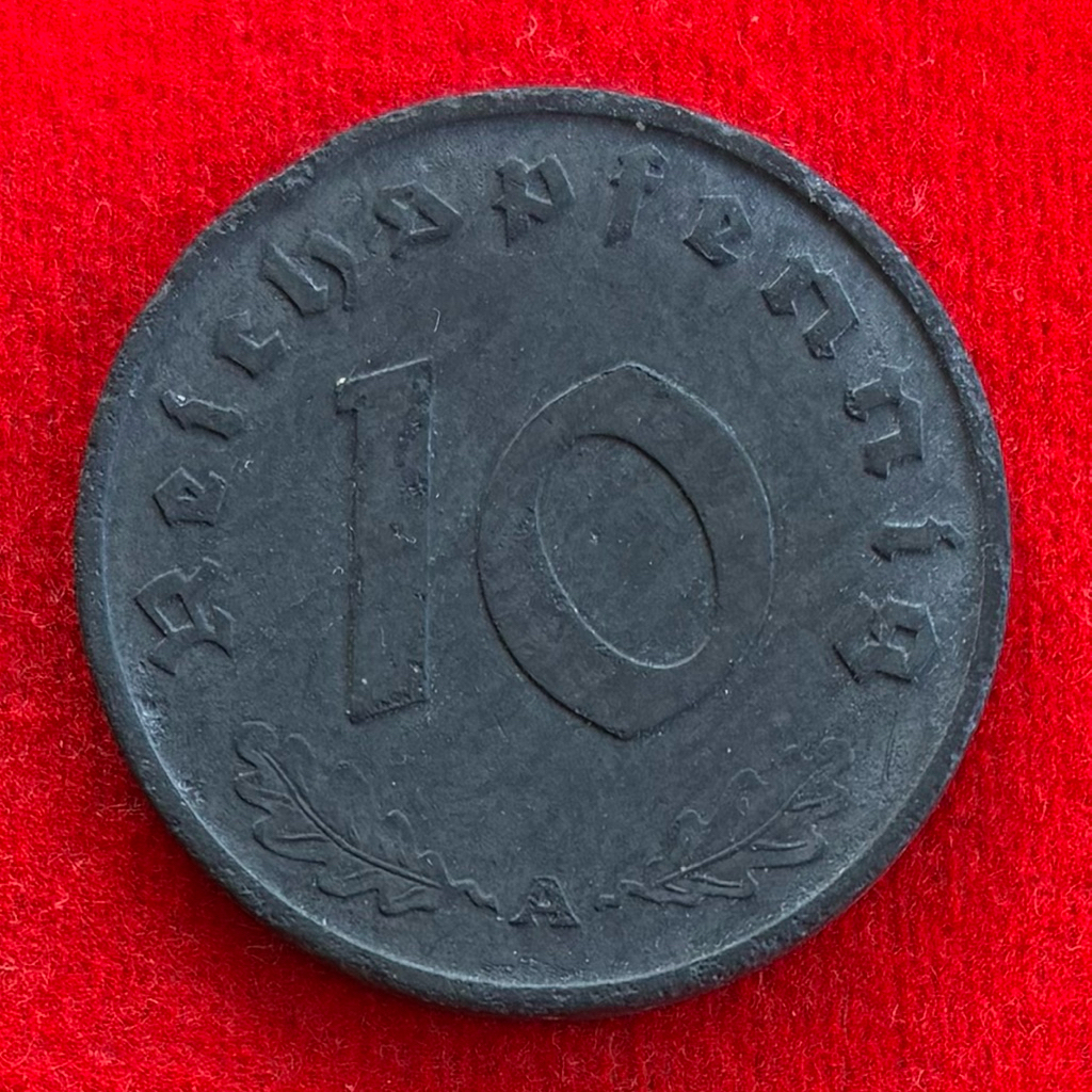 เยอรมันสมัยนาซี Germany 10 reichspfennig ปี 1942A