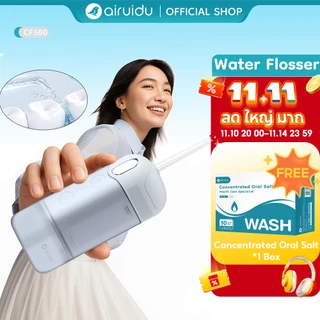 Airuidu CF580 ไหมขัดฟันพลังน้ํา Portable Oral Irrigator Dental Water Flosser IPX7 กันน้ำ Memory Function