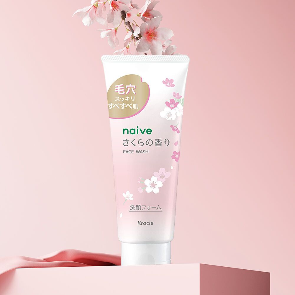 Naive makeup removal face wash (sakura) 200g.