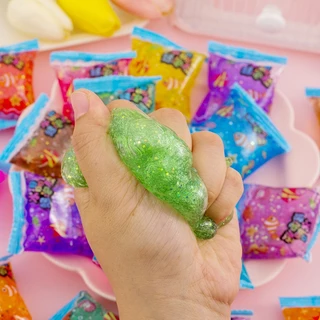 สไลม์ คริสตัลโคลนจํานวนมาก ขายส่ง น้ํามุกไล่ระดับสี โคลนคริสตัล สลามแบบถุง Slime เนื้อนุ่ม