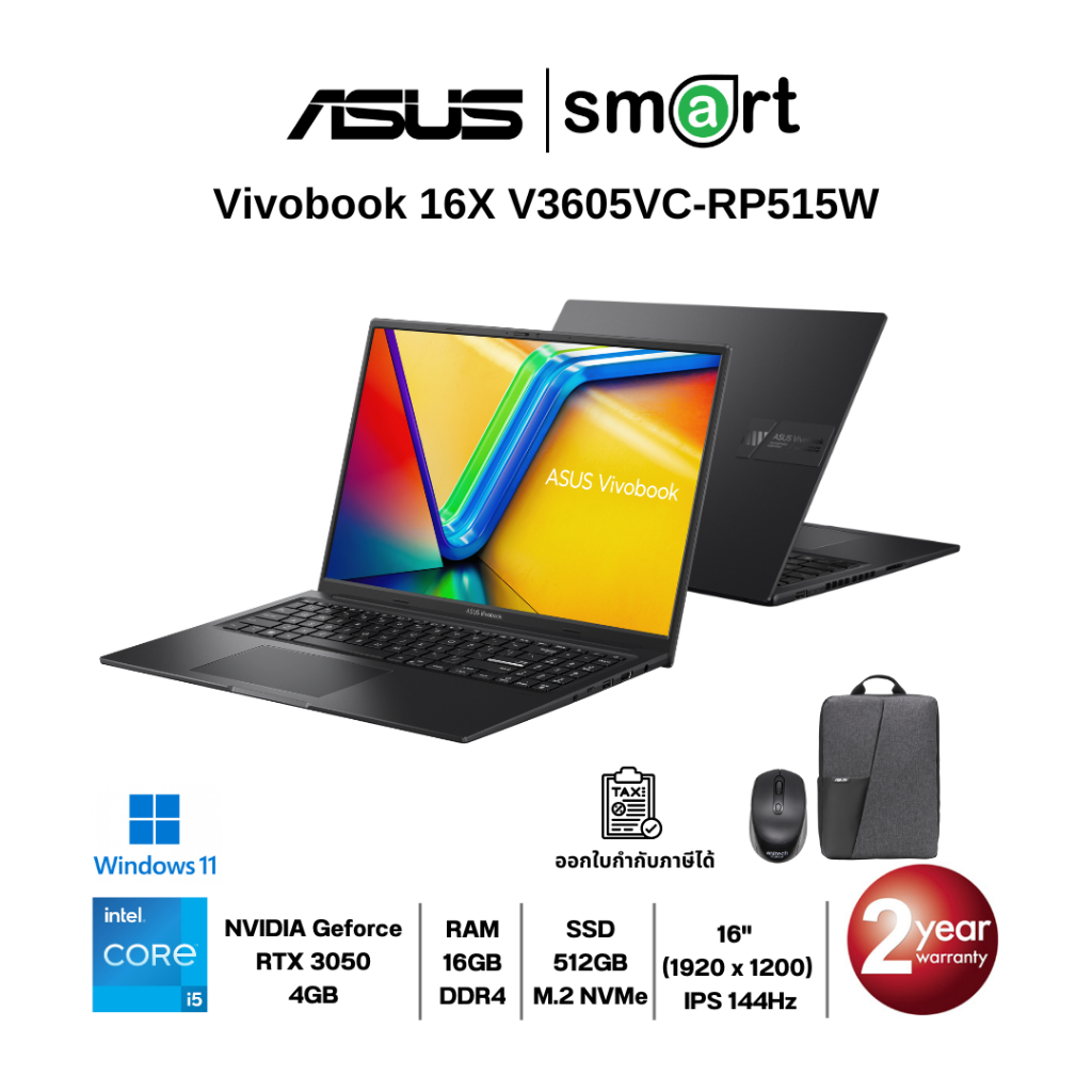 ASUS Vivobook 16X V3605VC-RP515W i5-13420H/RTX3050/16GB/512GB/16.0/Win11(Indie Black)