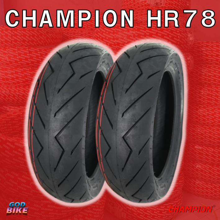 CHAMPION HR78 ลายสายฟ้า TL ยางสปอร์ต ขอบ 12 14 15 17 ยางไม่ใช้ยางใน
