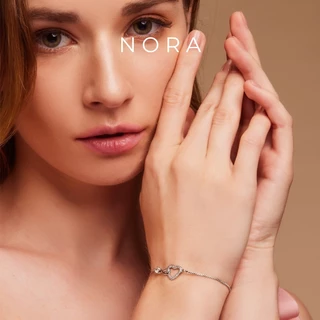 Jewelry สร้อยข้อมือทองคำขาว สีเงิน น่ารัก สร้อยข้อมือสลิงแฟชั่นสำหรับผู้หญิง จี้หัวใจ B251601