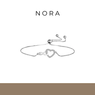 Jewelry สร้อยข้อมือทองคำขาว สีเงิน น่ารัก สร้อยข้อมือสลิงแฟชั่นสำหรับผู้หญิง จี้หัวใจ B251601