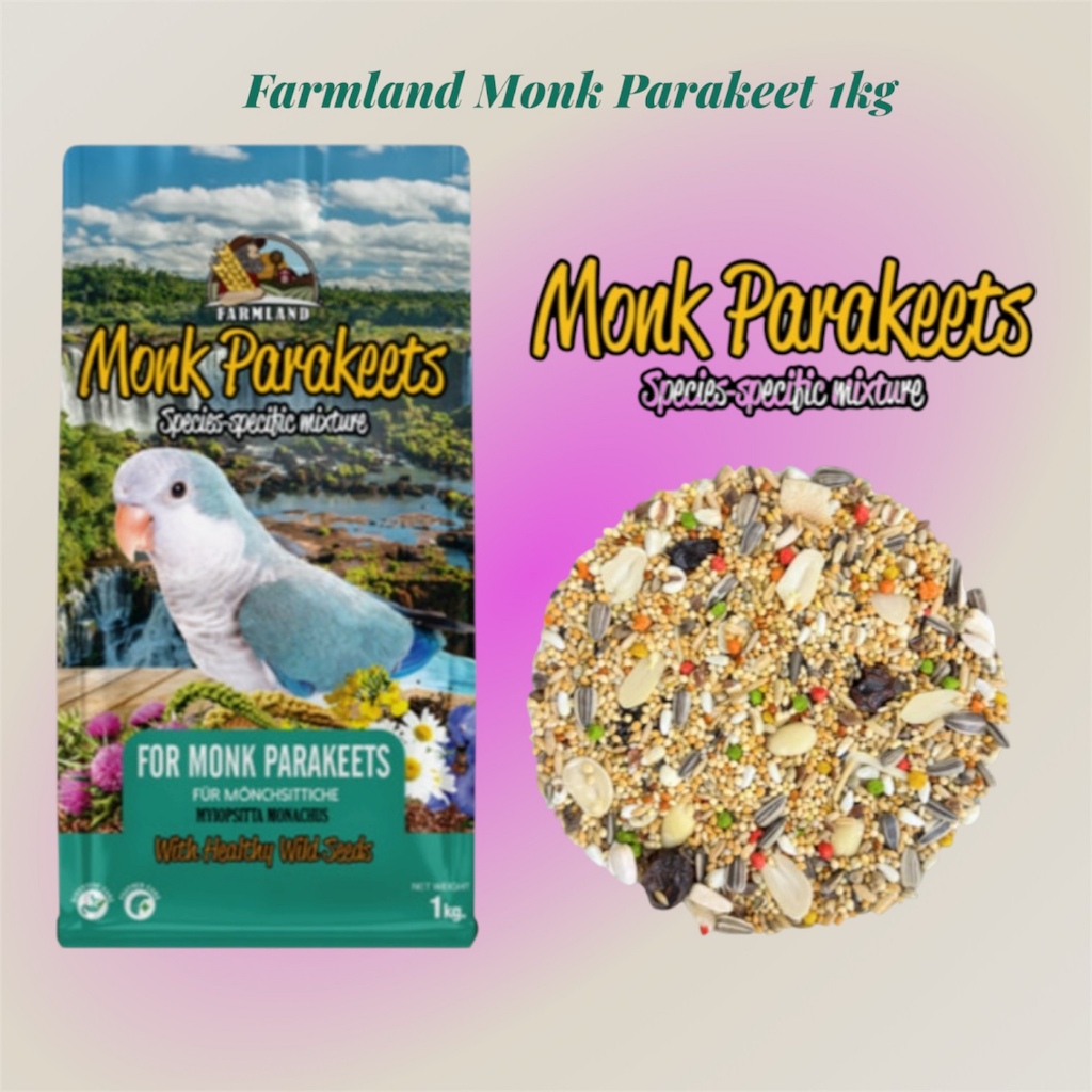 Farmland Monk Parakeets อาหารนกตระกูลม็องค์โดยเฉพาะ ถงแพคเกจ1KG