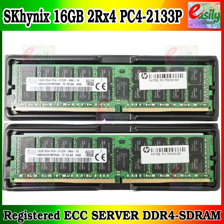 แรมเซิร์ฟเวอร์ SK hynix 16GB 2Rx4 PC4-2133P-RA0-10 รหัส HMA42GR7MFR4N-TF TD AA มือสอง