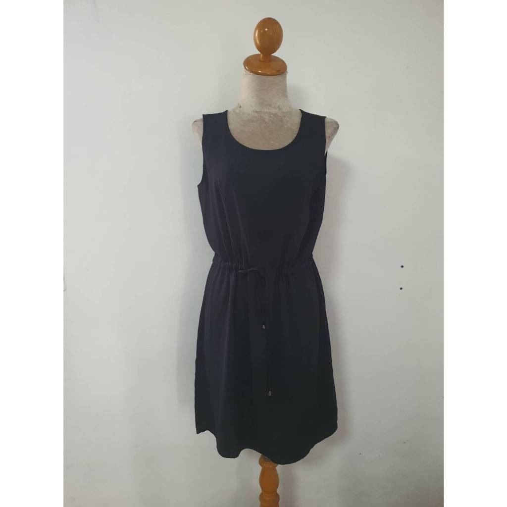 FF06751 เดรสแฟชั่น ชีฟอง สีดำ มือสอง อก 37 นิ้ว