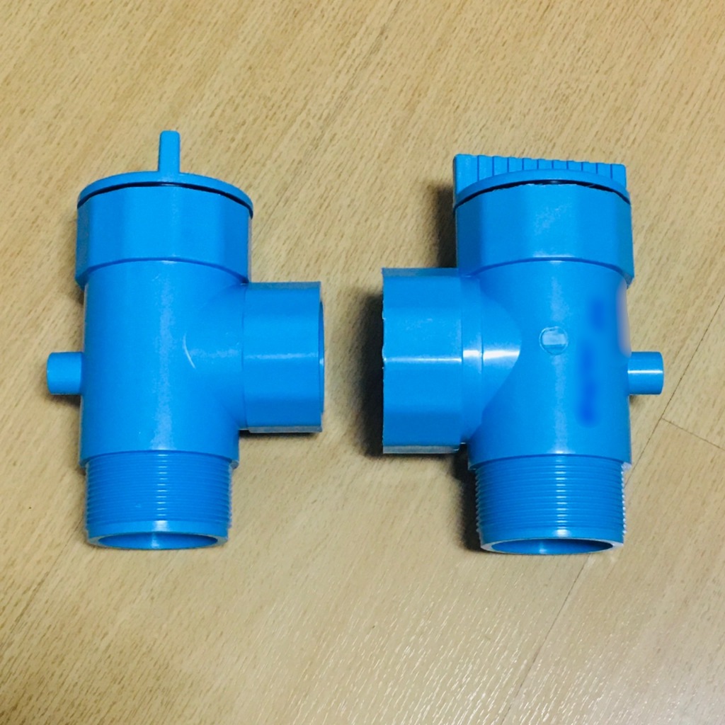 คอปั๊ม PVC หนา ขนาด เข้า2"xออก1.1/2" กับ เข้า2"xออก2" ข้อต่อพีวีซี สีฟ้า ตรามือ พร้อมส่ง