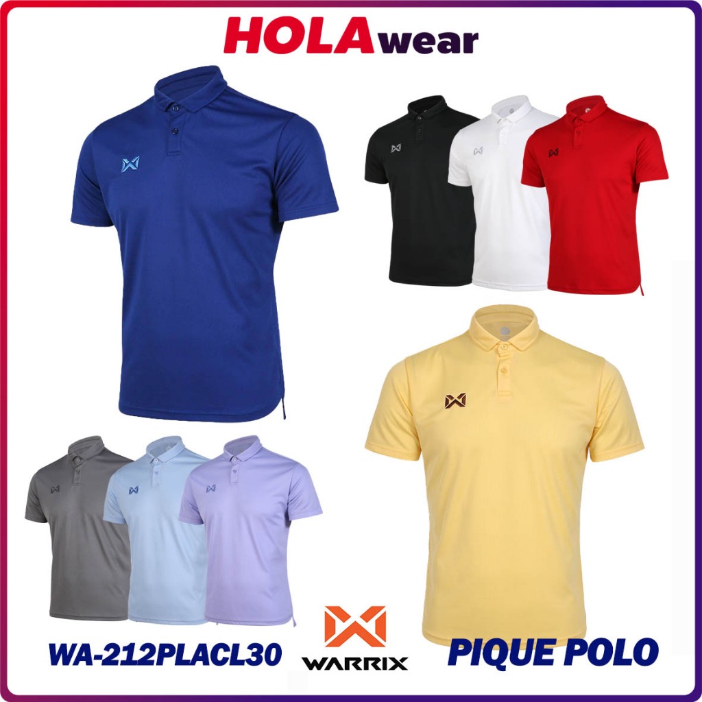 เสื้อโปโล WARRIX 212PLACL30 โลโก้ปัก รุ่น PIQUE POLO  โพส1/2